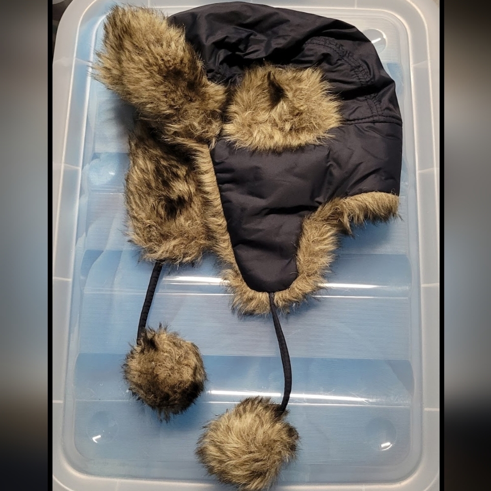 Cozy Black and Brown Winter Hat